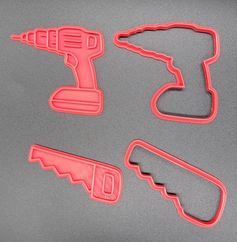 3D Printed Set of Tools Cookie Cutters & Stamps SunshineT Shop