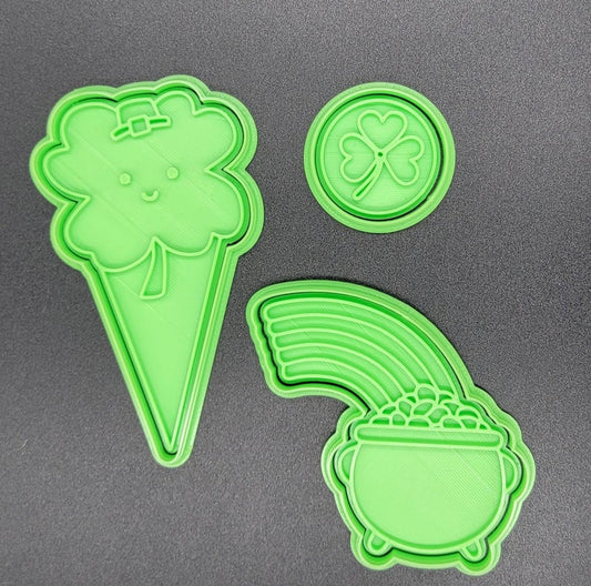 3D Printed St. Patrick's Day Cookie Platter Cutters & Stamps SunshineT Shop