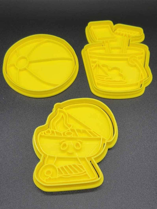 3D Printed Summer Beach Cookie Cutter & Stamps SunshineT Shop