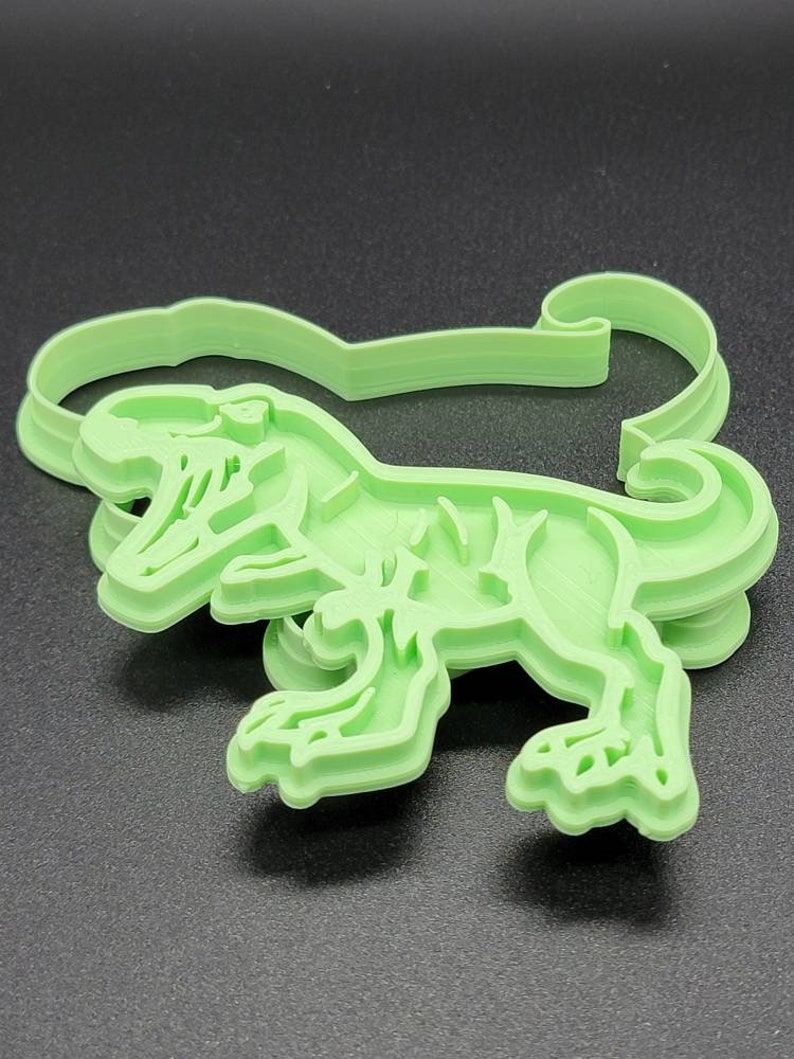 3D Printed T-Rex Dinosaur Cookie Cutter & Stamp SunshineT Shop