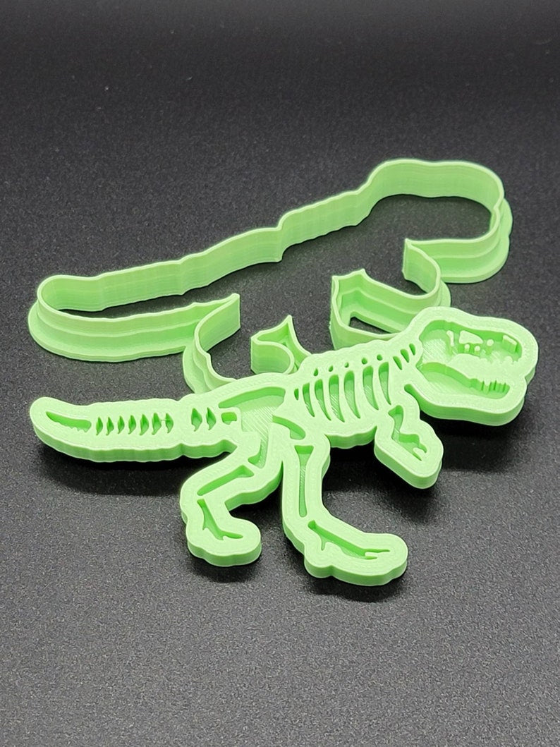 3D Printed T-Rex Fossil Cookie Cutter & Stamp SunshineT Shop