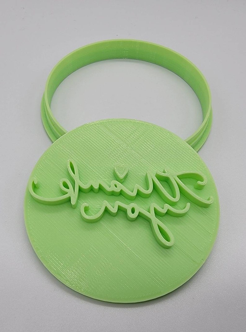 3D Printed Thank You No. 2 - Cookie Cutter & Stamp SunshineT Shop
