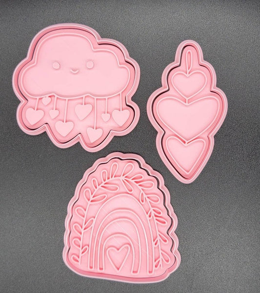3D Printed Valentine's Day/Love Boho Cookie Cutters & Stamp SunshineT Shop