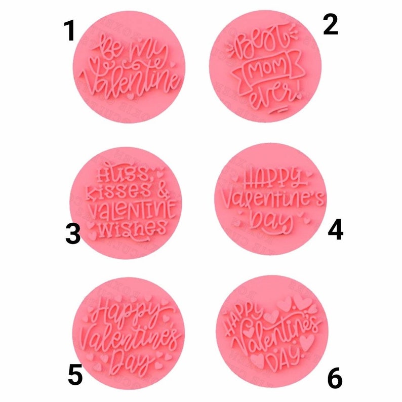3D Printed Valentine's Day Text Cookie Cutter & Stamp SunshineT Shop