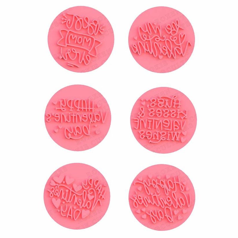 3D Printed Valentine's Day Text Cookie Cutter & Stamp SunshineT Shop