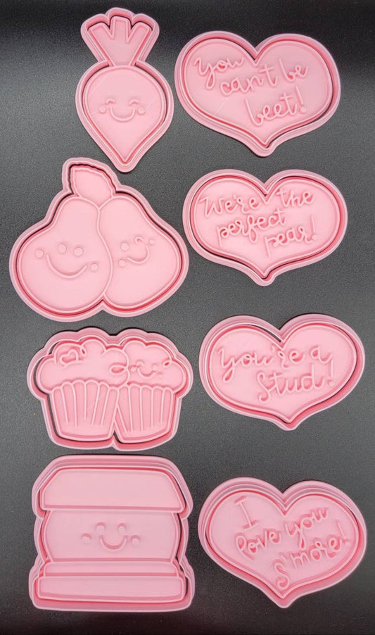 3D Printed Valentines Duos/Pun Cookie Cutters & Stamps SunshineT Shop