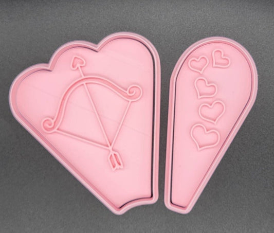 3D Printed Valentines/Heart/Bow & Arrow Platter Cookie Cutters Stamps SunshineT Shop