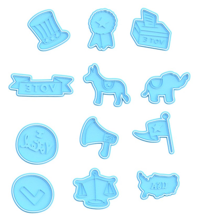 3D Printed Voting/Politics Cookie Cutters & Stamps SunshineT Shop