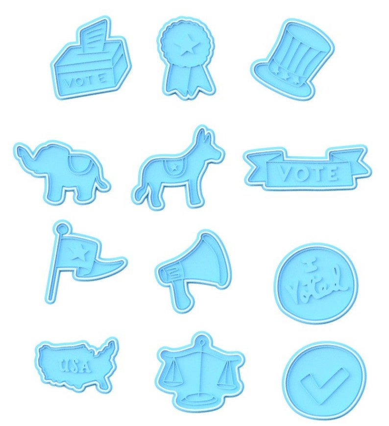3D Printed Voting/Politics Cookie Cutters & Stamps SunshineT Shop