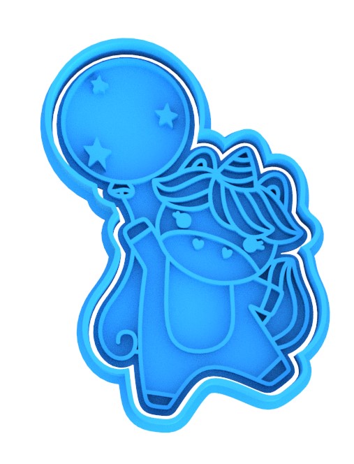 Unicorn Balloon Cookie Cutter & Stamp