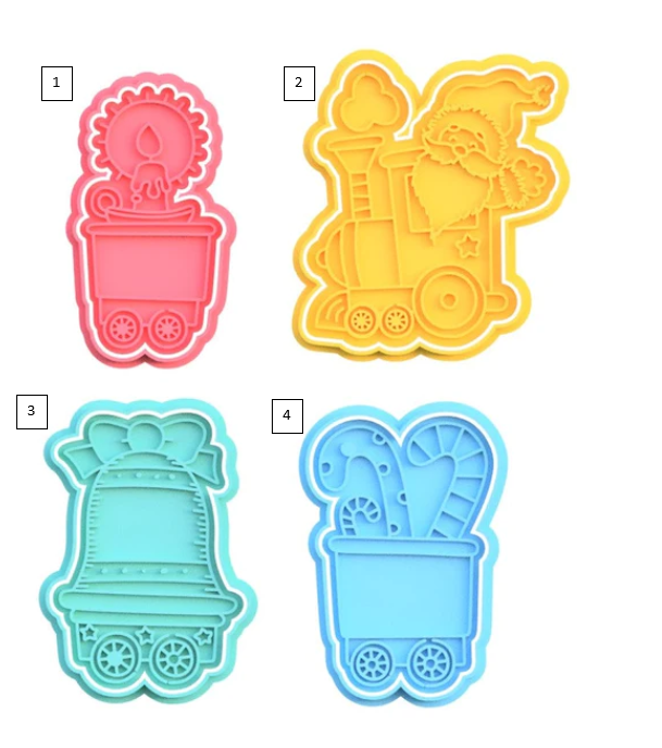 Santa Christmas Train Cookie Cutter & Stamp