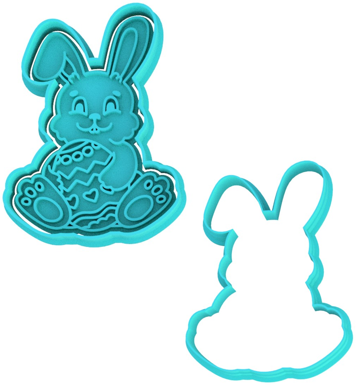 Easter Bunny Egg Cookie Cutter & Stamp
