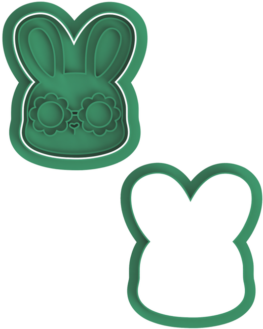 Groovy Floral Easter Bunny Cookie Cutter & Stamp