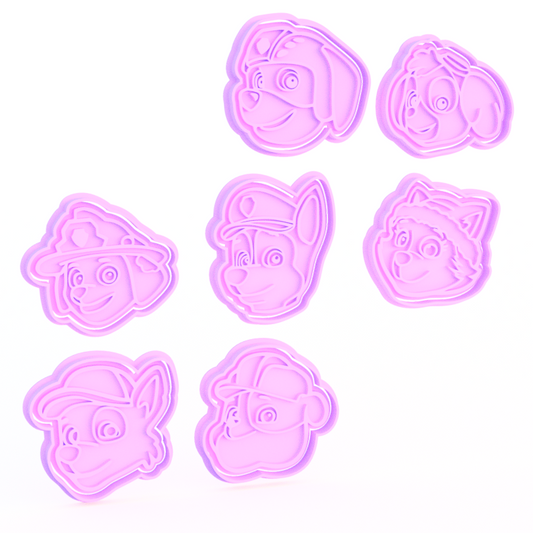 Paw Patrol Heads Cookie Cutter & Stamp
