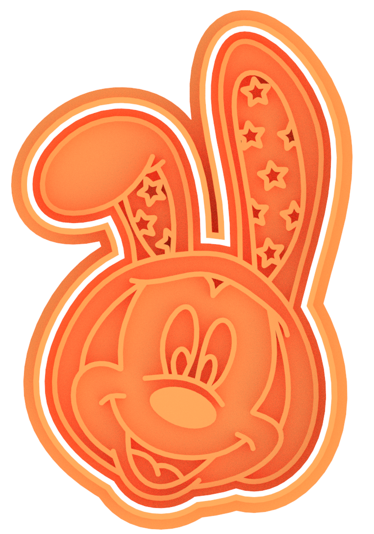 Easter Mickey Minnie Cookie Cutter & Stamp