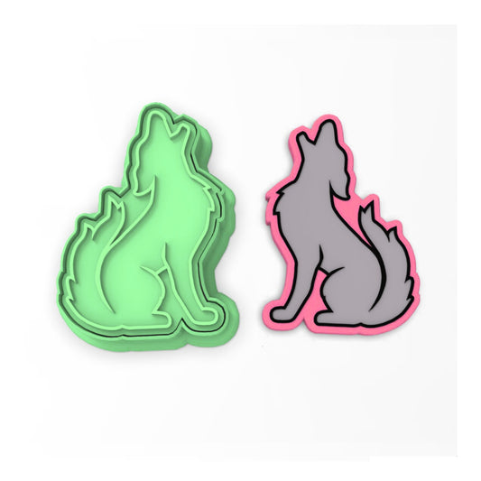 Wolf Howling Cookie Cutter & Stamp