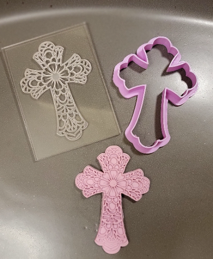 Textured Cross Easter Acrylic Embosser