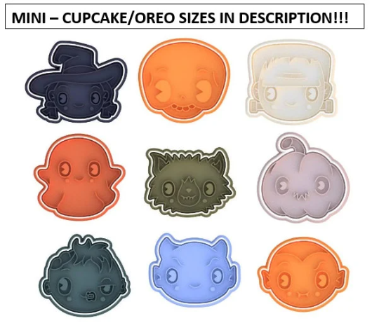 Cute Halloween Faces Cookie Cutter & Stamp