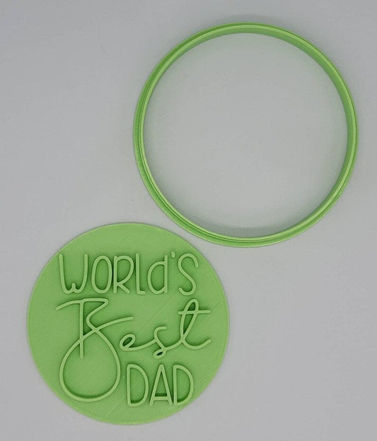 Fathers Day Worlds Best Dad Cookie Cutter & Stamp