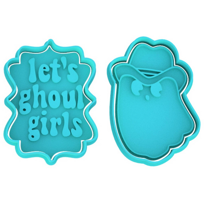 Cowboy Cowgirl Ghost Halloween Cookie Cutter & Stamp
