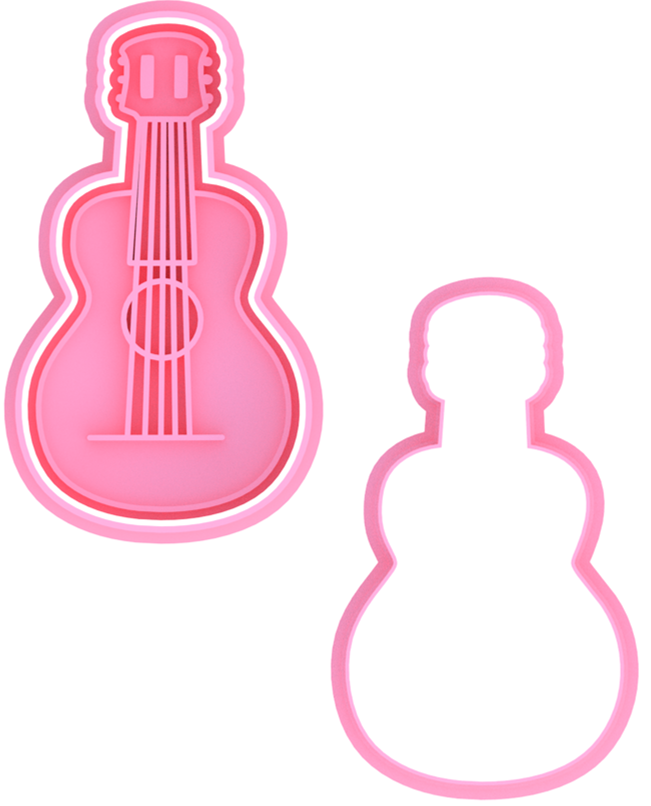 Guitar Microphone Cookie Cutter & Stamp