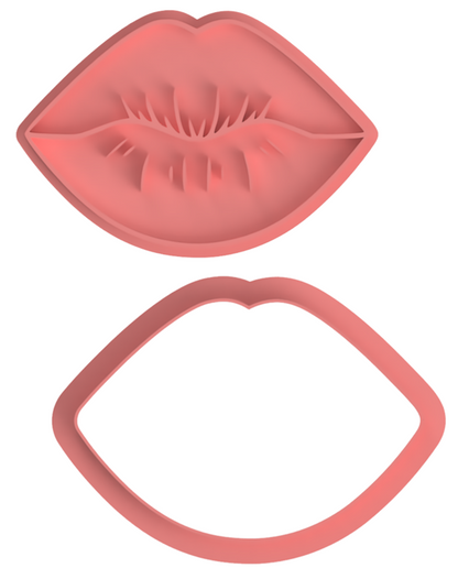 Lips Kiss Cookie Cutter & Stamp