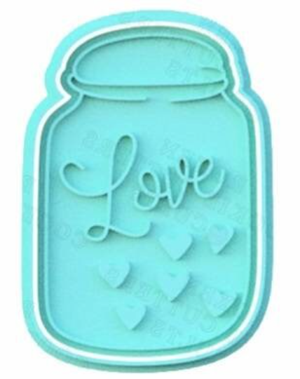 Love Truck Jar Valentine's Day Cookie Cutter & Stamp