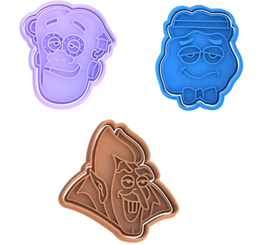 Retro Cereal Count Chocula, Franken Berry, Boo Berry Cookie Cutter & Stamp