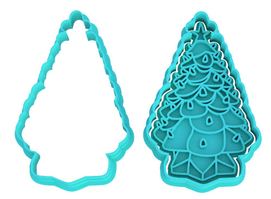 Retro Christmas Tree Lights Cookie Cutter & Stamp