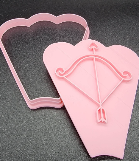 Valentine's Heart Bow & Arrow Platter Cookie Cutters Stamps