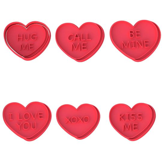 Valentine's Conversation Heart Cookie Cutter & Stamp