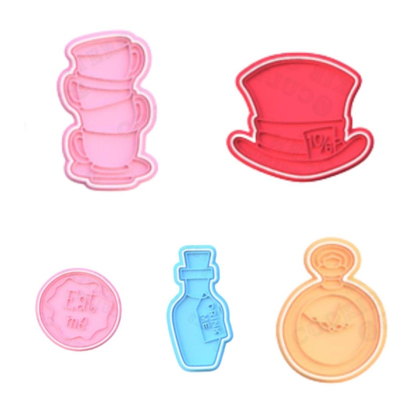 3D Printed Alice in Wonderland Inspired Elements Cookie Cutters & Stamps SunshineT Shop