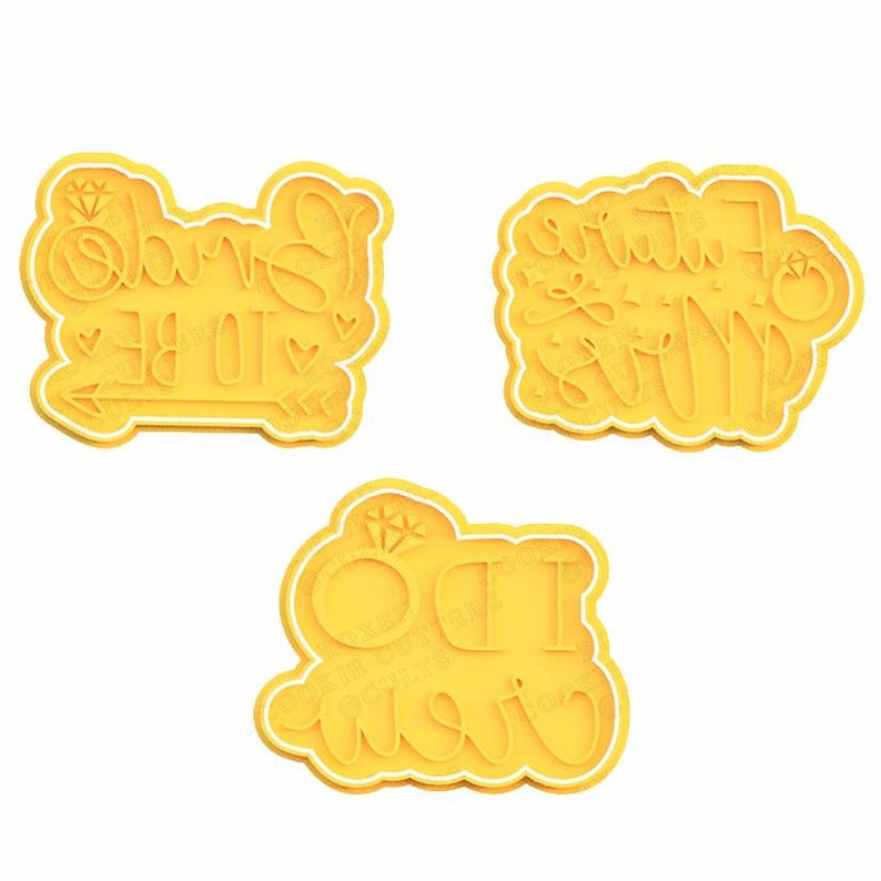 3D Printed Bride/Engagement/Wedding Cookie Cutters & Stamps SunshineT Shop