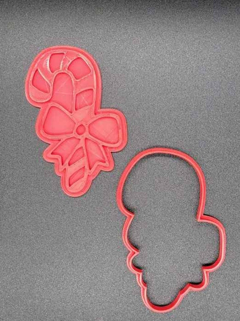 3D Printed Candy Cane Cookie Cutter & Stamp SunshineT Shop
