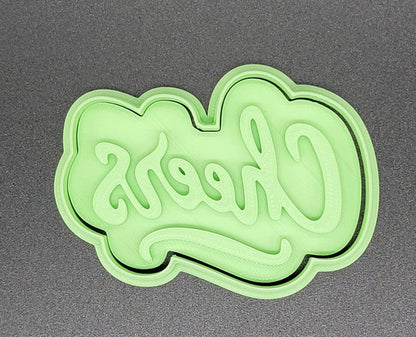 3D Printed Cheers Celebration Cookie Cutter & Stamp SunshineT Shop