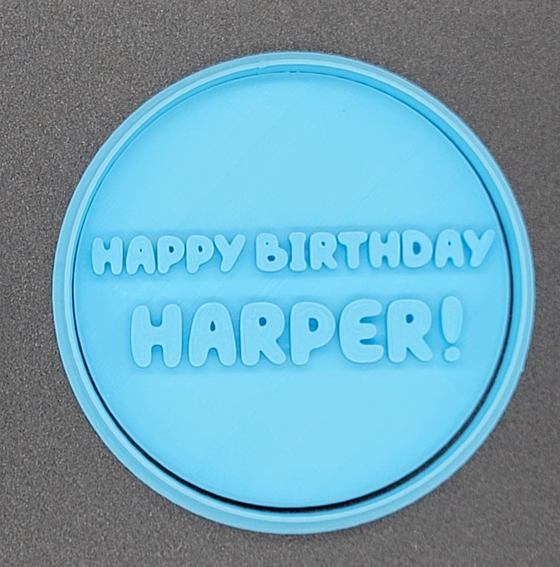 3D Printed Custom Bluey Happy Birthday Cookie Cutter & Stamp SunshineT Shop