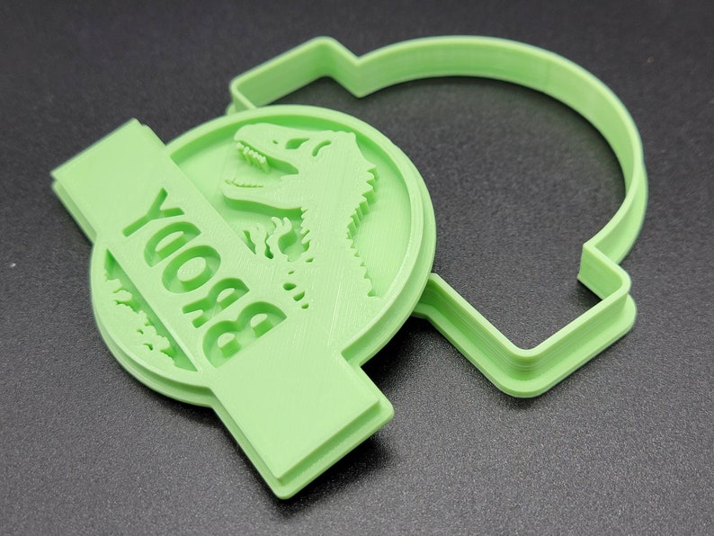 3D Printed - Custom Name Jurassic Park Cookie Cutter & Stamp SunshineT Shop