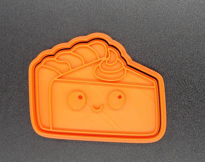 3D Printed Cute Pie Slice Cookie Cutter & Stamp SunshineT Shop