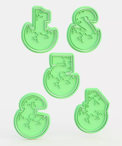 3D Printed Dinosaur Egg Numbers Cookie Cutters & Stamps SunshineT Shop