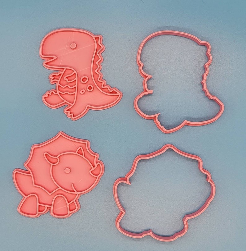 3D Printed Dinosaur set (5) - Cookie Cutter and Stamp SunshineT Shop