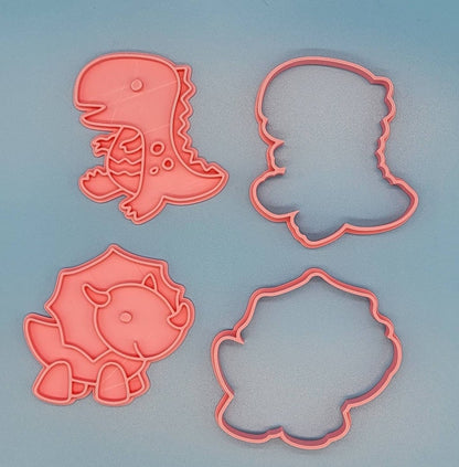 3D Printed Dinosaur set (5) - Cookie Cutter and Stamp SunshineT Shop