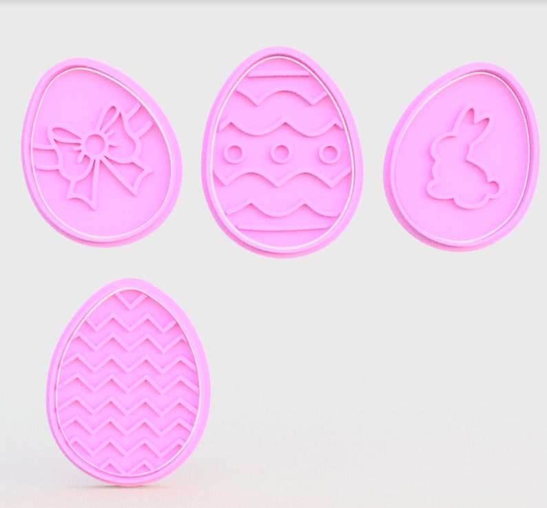 3D Printed Easter Egg Cookie Cutters & Stamps SunshineT Shop