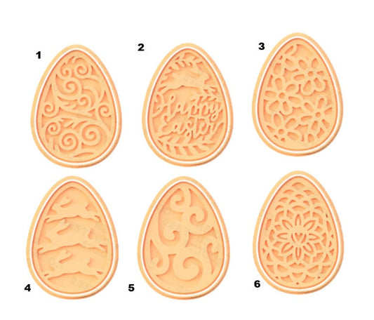 3D Printed Easter Egg Patterned Cookie Cutters & Stamps SunshineT Shop
