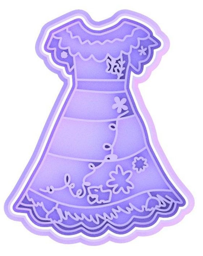 3D Printed Encanto Mirabel Dress Cookie Cutter & Stamps SunshineT Shop