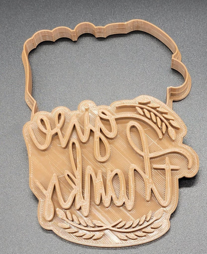 3D Printed Give Thanks Cookie Cutter & Stamp SunshineT Shop