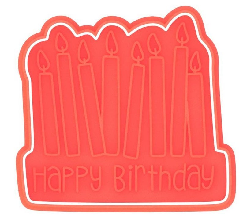 3D Printed Happy Birthday Candles Cookie Cutter & Stamp SunshineT Shop