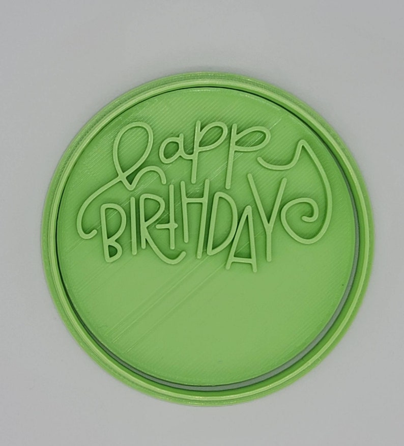 3D Printed Happy Birthday Cookie Cutter & Stamp - No.1 SunshineT Shop
