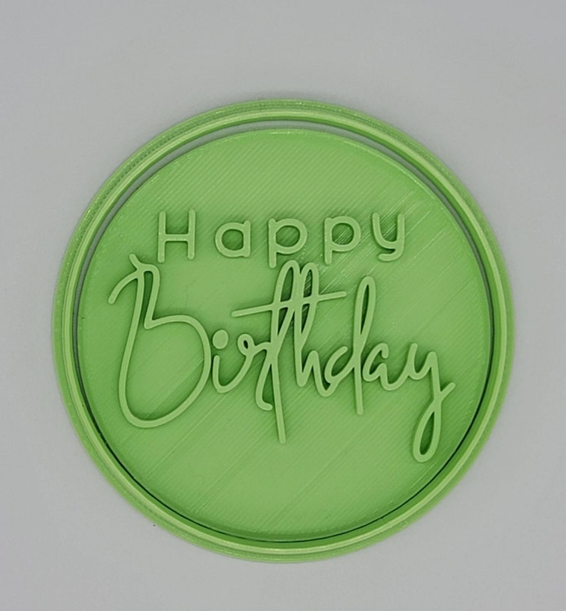 3D Printed Happy Birthday Stamp & Cookie Cutter - No.2 SunshineT Shop