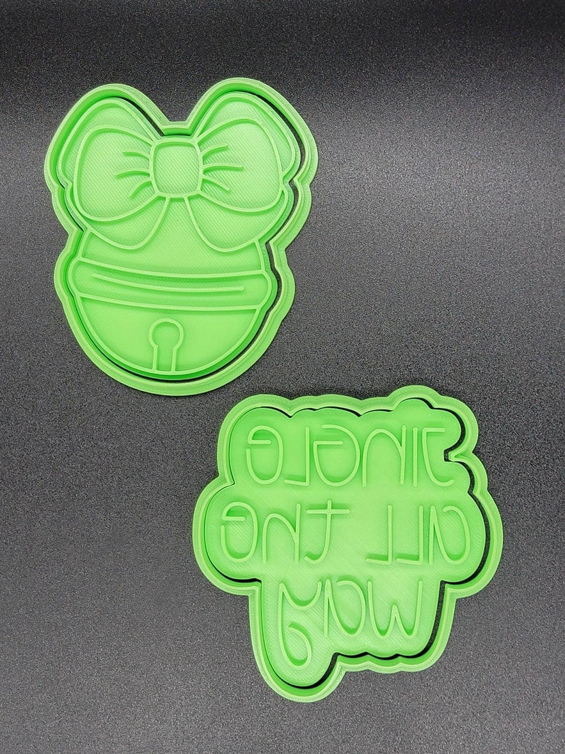3D Printed - Jingle Bell and Jingle All The Way Cookie cutter and stamp SunshineT Shop