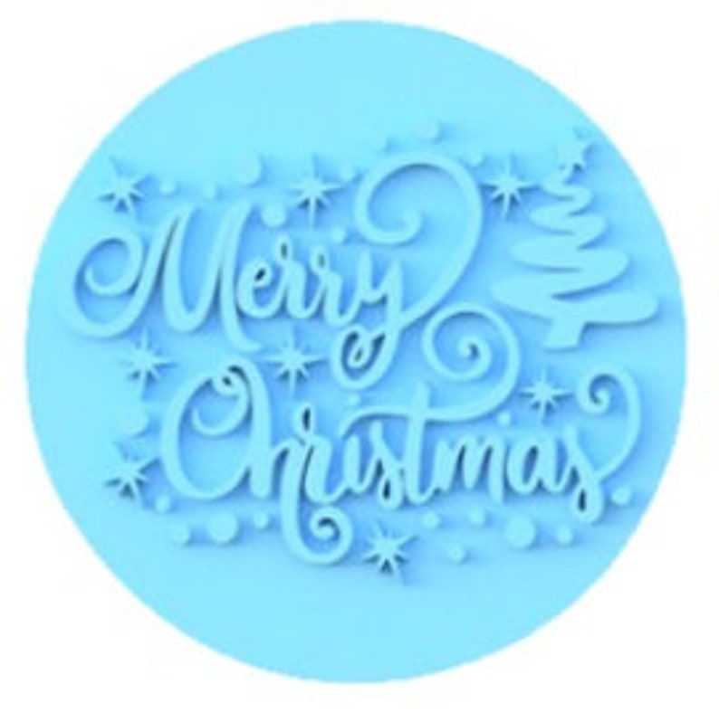 3D Printed Merry Christmas Cookie Cutter & Stamp SunshineT Shop